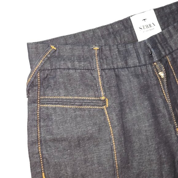 Serra Raw Denim Straight Leg Jeans Dark Wash Pants, 26 - Picture 6 of 9